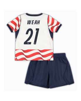 Billige Fotballdrakt Forente stater Timothy Weah #21 Replika Hjemmedraktsett Barn VM 2026 Kortermet (med bukser)